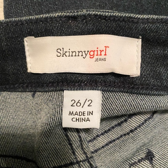 Rhinestoned Skinnygirl Jeans High-Rise Straight Ankle -Size 26/2 - Picture 6 of 12